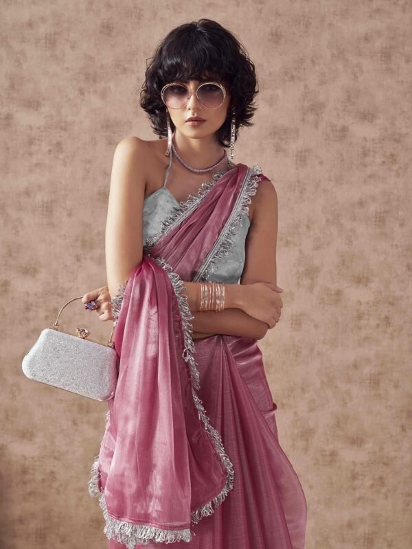 Jimmy Choo Party Wear Saree – Glamorous Chiffon Saree with Blouse