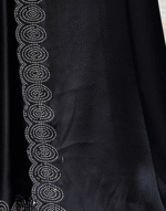Trendy Black Solid Satin Silk Saree – Fashionable Daily Wear & Partywear Saree