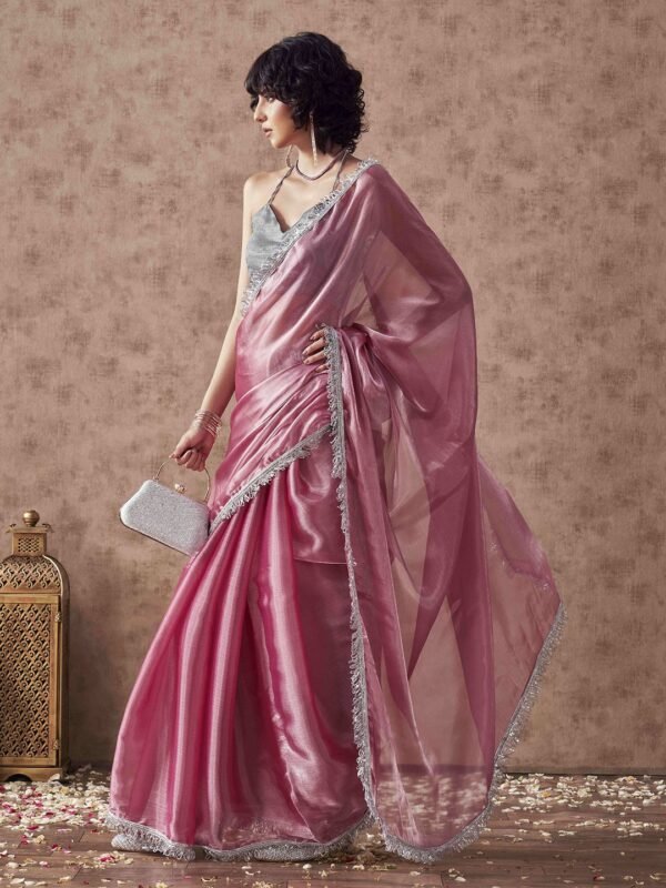 Jimmy Choo Party Wear Saree – Glamorous Chiffon Saree with Blouse