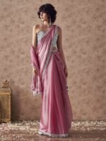 Jimmy Choo Party Wear Saree – Glamorous Chiffon Saree with Blouse
