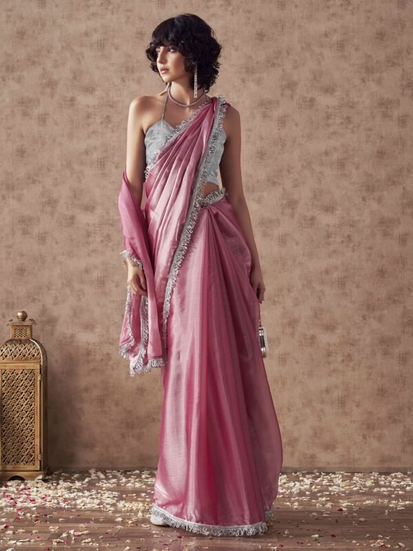 Jimmy Choo Party Wear Saree – Glamorous Chiffon Saree with Blouse
