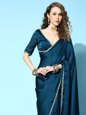 5508953b-a327-446a-9d76-2d0577cd381e1647929089253-Teal-Satin-Solid-Saree-with-Mirror-Detailing-comes-with-Blou-5