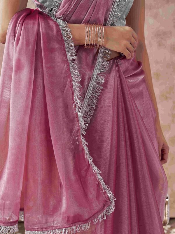 Jimmy Choo Party Wear Saree – Glamorous Chiffon Saree with Blouse