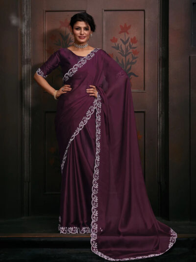 Trending Embellished saree With stone border