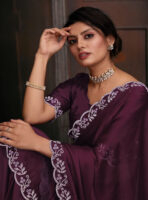 Trending Embellished saree With stone border